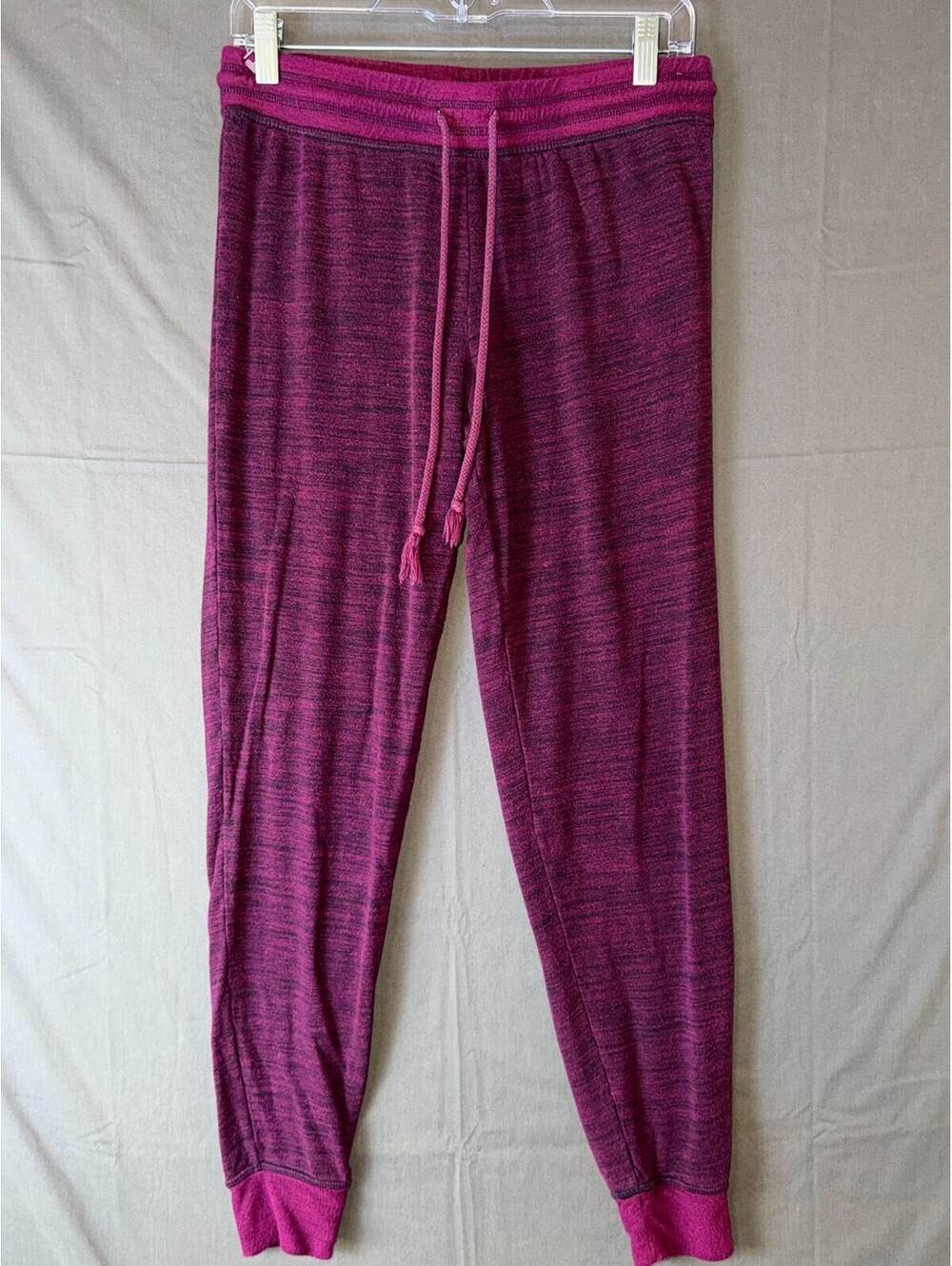 Felina Womens Small Purple Heathered Knit Lounge Joggers Pajama Pants Drawstring